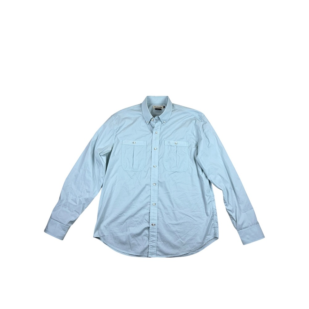 Tom Beckbe Mens tide water pale mint Cotton Nylon Stretch Button Down Shirt L
